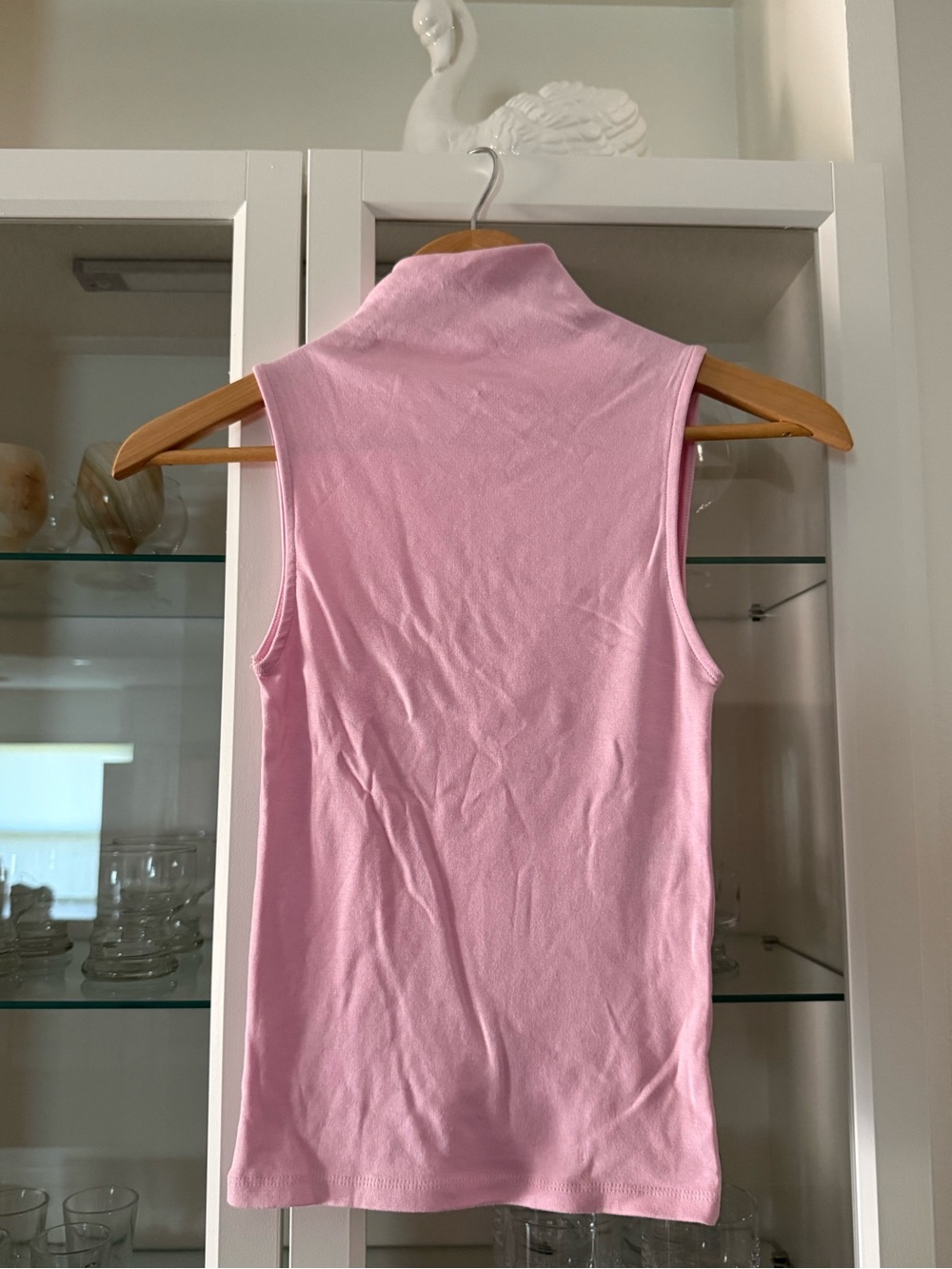 Zara Light Pink Sleeveless Turtleneck Tank